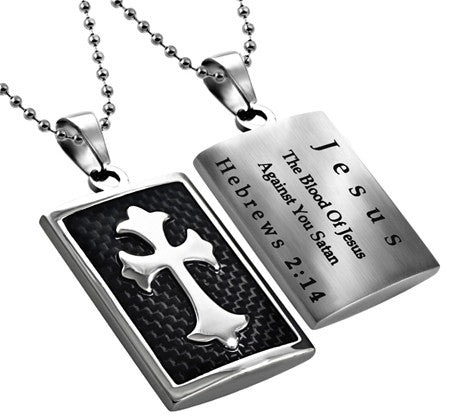 Deluxe Shield Cross, "The Blood Against Satan" Black Graphite