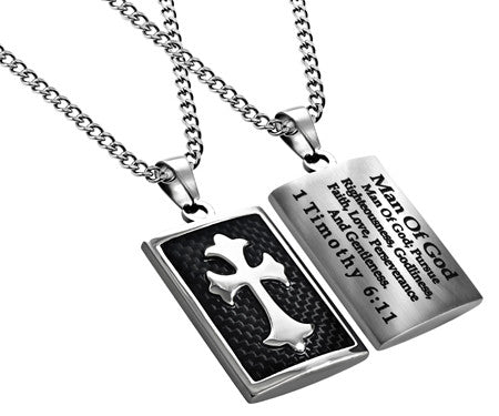 Deluxe Shield Cross, "Man Of God" Black Graphite