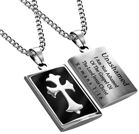 Deluxe Shield Cross, "Unashamed" Black Enamel
