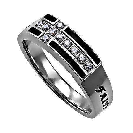 Black Ensign Ring, "Faith Hope Love"