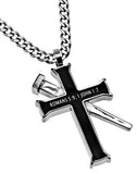 Black Established Cross Necklace, "The Blood"