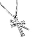Silver Established Cross Necklace, "Courage"