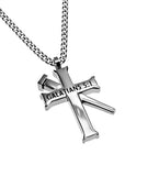 Silver Established Cross Necklace, "Freedom"