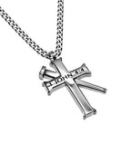 Silver Established Cross Necklace, "Greater"