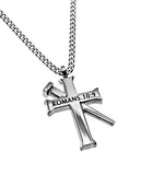 Silver Established Cross Necklace, "Jesus Is Lord"