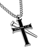 Black Established Cross Necklace, "Not Ashamed"