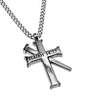 Silver Established Cross Necklace, "No Weapon"