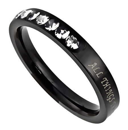 Ebony Princess Ring, "Christ My Strength"