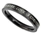 Ebony Princess Ring, "Faith Hope Love"