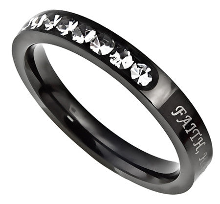 Ebony Princess Ring, "Faith Hope Love"