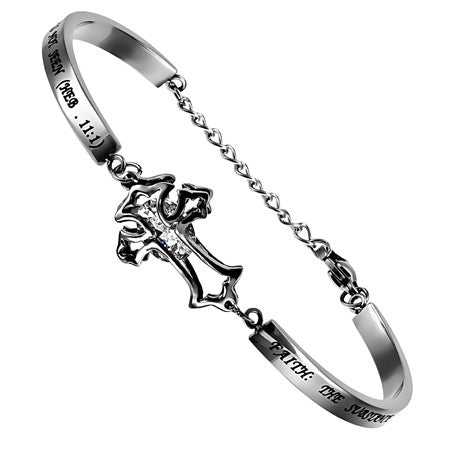 CZ Cross Bracelet, "Faith"