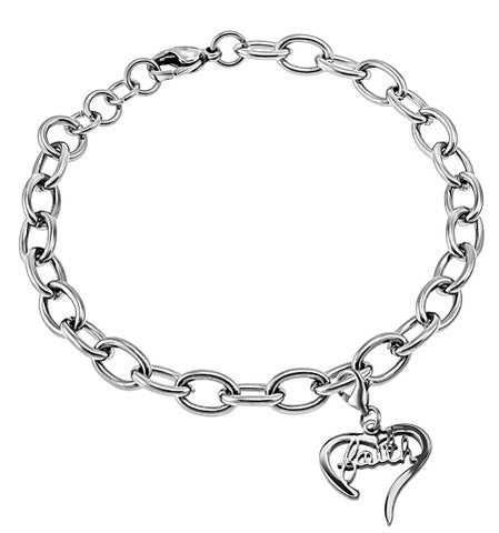 Handwriting Heart Bracelet, "Faith"