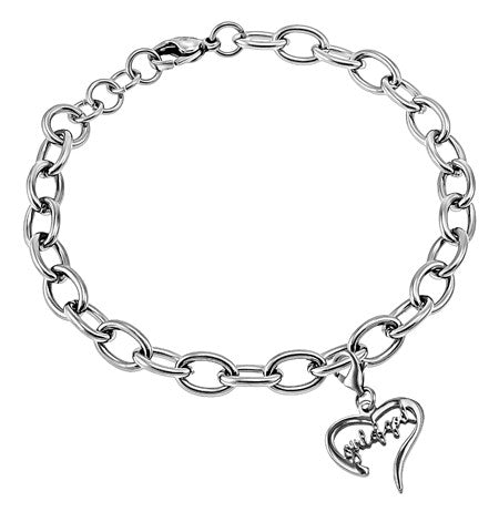 Handwriting Heart Bracelet, "Girl Of God"
