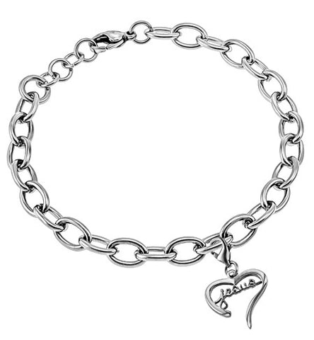 Handwriting Heart Bracelet, "Jesus"