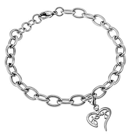 Handwriting Heart Bracelet, "Joy"