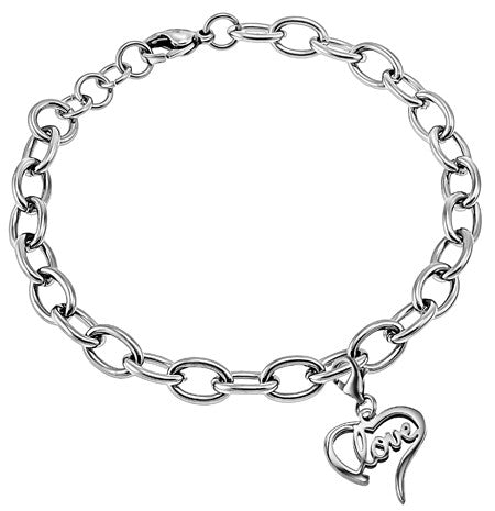 Handwriting Heart Bracelet, "Love"