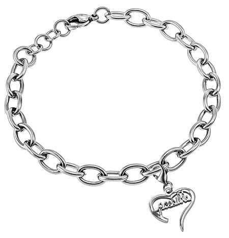 Handwriting Heart Bracelet, "Possible"