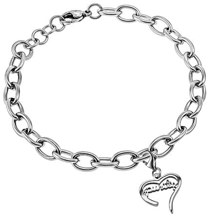 Handwriting Heart Bracelet, "Purity"
