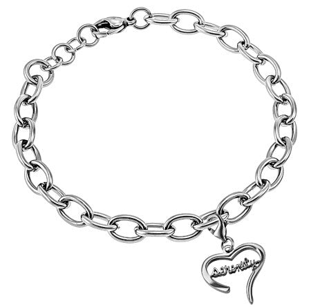 Handwriting Heart Bracelet, “Serenity"