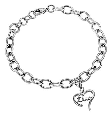 Handwriting Heart Bracelet, "True Love Waits"
