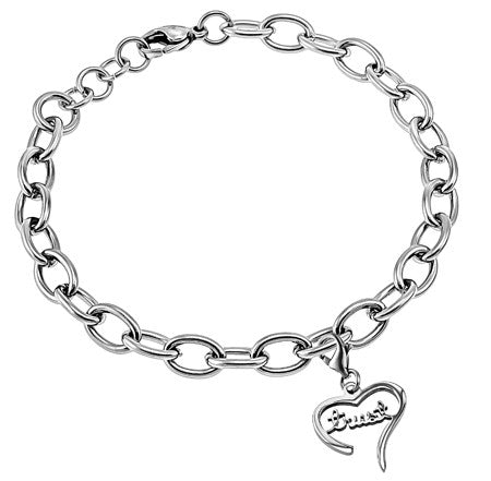 Handwriting Heart Bracelet, "Trust"