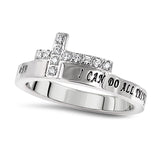 JTC Cross Band Ring, "I CAN DO ALL THINGS THROUGHT CHRIST"