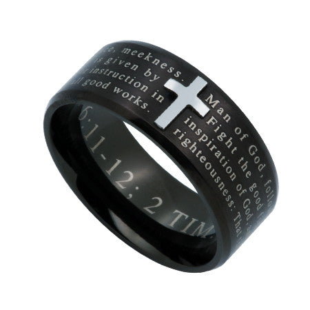 Logos Ring Black, "Man Of God"