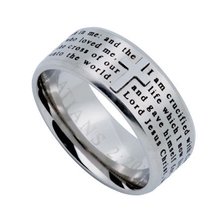Logos Ring Silver, "Crucified"