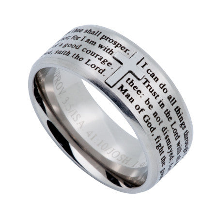 Logos Ring Silver, "Christ My Strength"