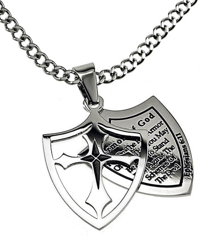 2 Piece Shield Cross Black, "Armor Of God"