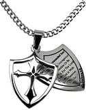 2 Piece Shield Cross Black, "Courage"