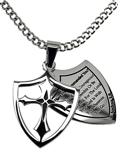 2 Piece Shield Cross Black, "Courage"