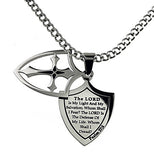 2 Piece Shield Cross Black, "The Lord Is My Light"