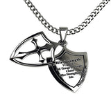 2 Piece Shield Cross Black, "His Strength"