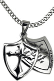2 Piece Shield Cross Black, "His Strength"