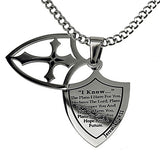 2 Piece Shield Cross Black, "I Know"