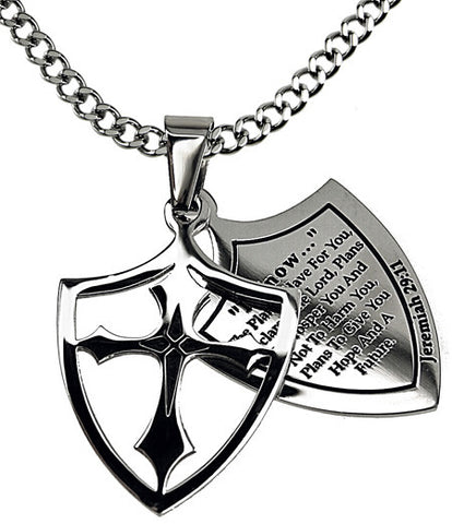 2 Piece Shield Cross Black, "I Know"