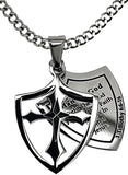 2 Piece Shield Cross Black, "Man of God - Fight"