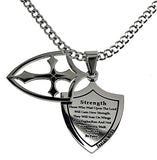 2 Piece Shield Cross Black, "Strength"