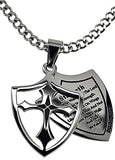 2 Piece Shield Cross Black, "Strength"