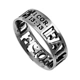 Mini Silhouette Ring, "Faith Hope Love"