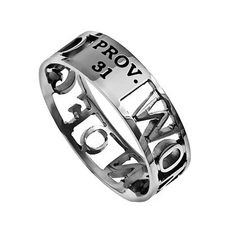 Mini Silhouette Ring, "Woman Of God"