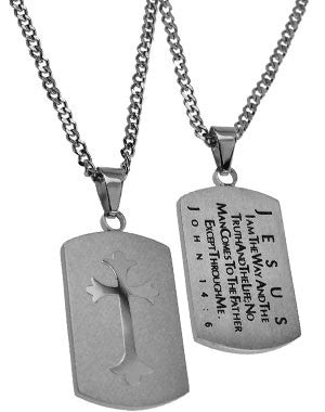 Silver Shield Cross, "Way Truth Life"