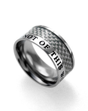 Carbon Fiber White Ring, "Not Of This World"