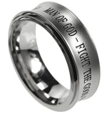 Spinner Silver Ring, "Man Of God"