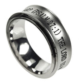 Spinner Silver Ring, "The Lord Is My Light"