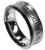 Spinner Silver Ring, "Walk By Faith"