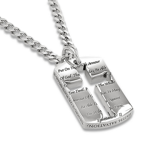 Padlock Cross Necklace, "ARMOR OF GOD"