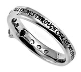 Princess Solitaire Ring, "Christ My Strength"