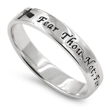 Knight Cross Silver Ring, "FEAR THOU NOT; FOR I AM WITH THEE - ISA. 41:10"-Wholesale